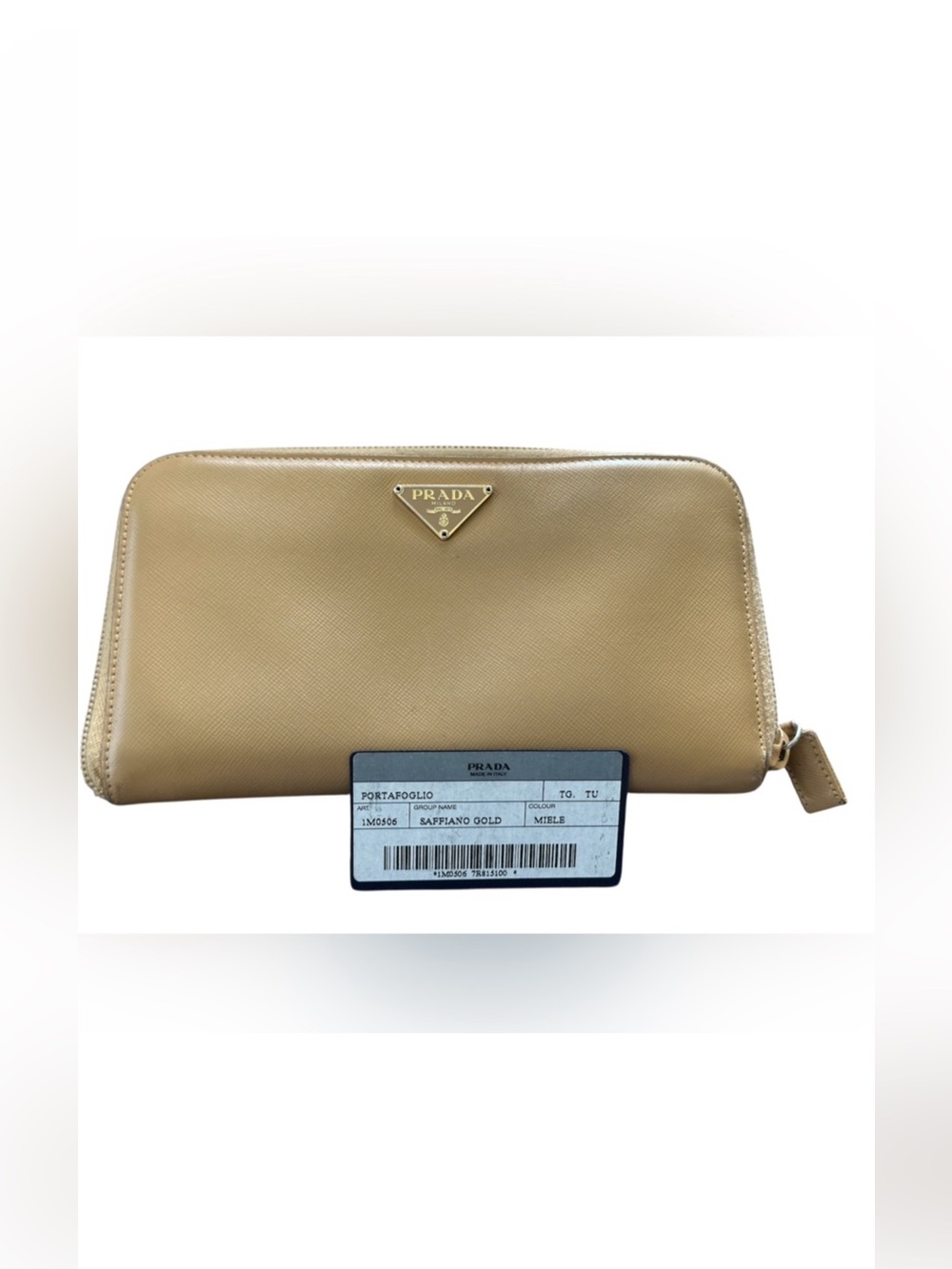 Prada Gold Wallet with Authentication card